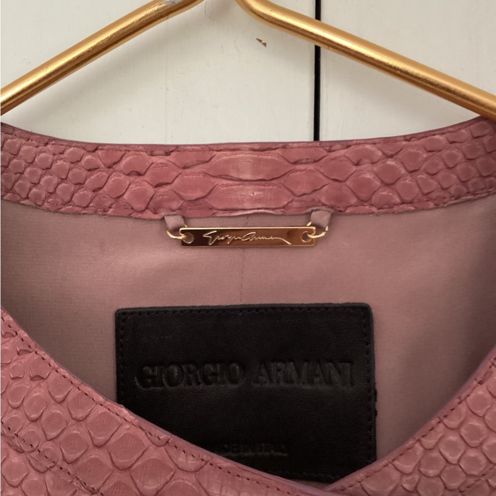 Giorgio Armani 100% Python Leather Pink Blazer Ja… - image 6